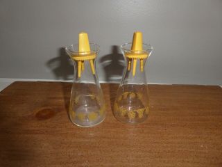 Vintage Corelle Gold Butterfly Salt & Pepper Shakers Glass