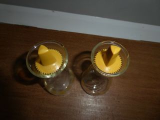 VINTAGE CORELLE GOLD BUTTERFLY SALT & PEPPER SHAKERS GLASS 2