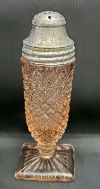 Vtg Hocking Glass 1930s Pink One Salt Or Pepper Shaker Only