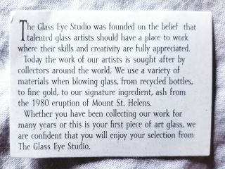Art paperweight Glass Eye Studio multicolor bird Mt.  St.  Helens ash USA 5