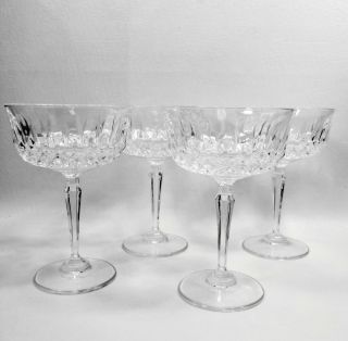 Anchor Hocking Legacy Set Of 4 Champagne Tall Sherbet Glasses Crystal Stemware