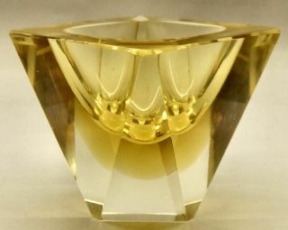 A Small Vintage Murano Sommerso Mandruzzato Faceted Glass Bowl