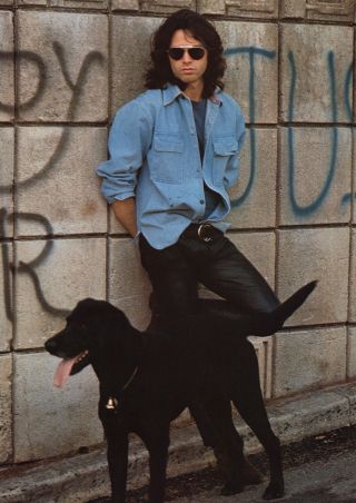 Jim Morrison The Doors With Dog Poster