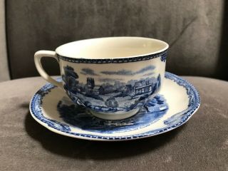 Johnson Brothers Old Britain Castles Blue England 7 Cups And 8 Saucers