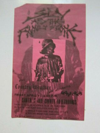 Sly And The Family Stone Handbill San Jose