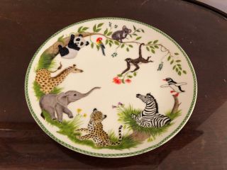 Vintage 1988 Lynn Chase Chase Jungle Party African Baby Animals Dinner Plate