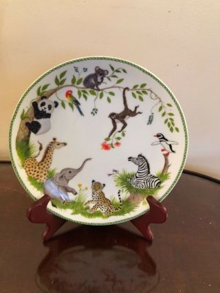 Vintage 1988 Lynn Chase CHASE jungle party African baby Animals dinner plate 2