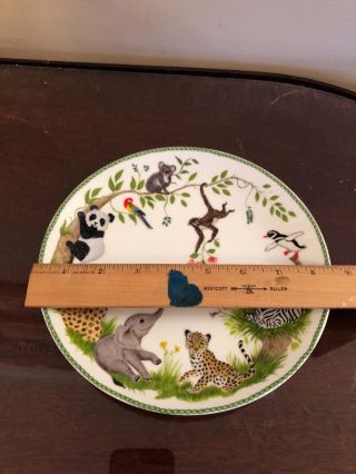 Vintage 1988 Lynn Chase CHASE jungle party African baby Animals dinner plate 3