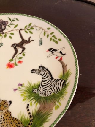 Vintage 1988 Lynn Chase CHASE jungle party African baby Animals dinner plate 5