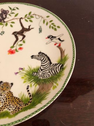 Vintage 1988 Lynn Chase CHASE jungle party African baby Animals dinner plate 6