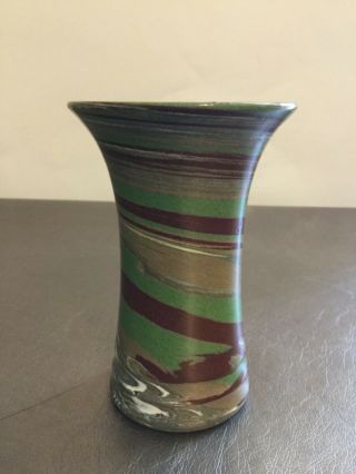 Vintage Desert Sands Pottery Swirl Vase 4.  25”