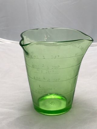 Federal Green Depression Glass 3 Spout Measuring Cup