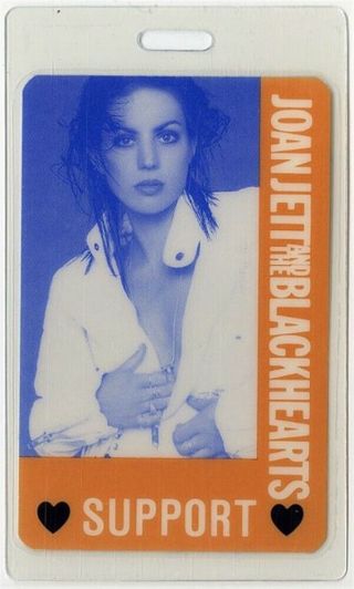 Joan Jett Authentic 1990 Concert Laminated Backstage Pass Hit List Tour