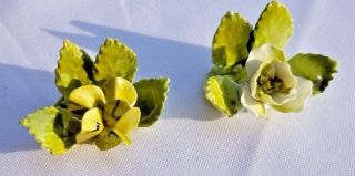 Pair Vintage Royal Adderley Floral Bouquet Place Card Holder Flowers Bone China