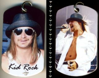Kid Rock Rock N Roll Color Photo Aluminum Dog Tag Necklace W/30 " Chain