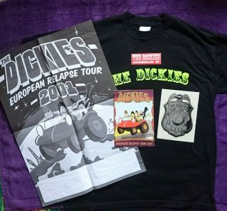 The Dickies,  European Relapse Tour,  Rare T Shirt,  Poster,  Book,  Stickers,  2001