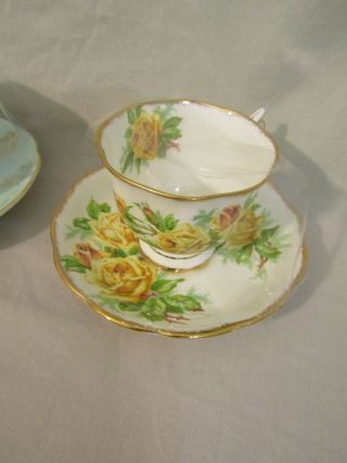 5 Vintage Tea Cups and Saucer Queen Anne,  Crownford,  Regency,  2 Royal Albert 7