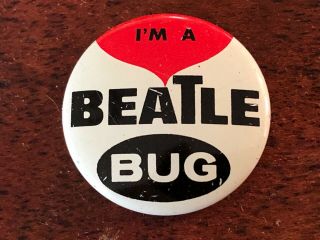 Vintage I’m A Beatle Bug Pin Button -