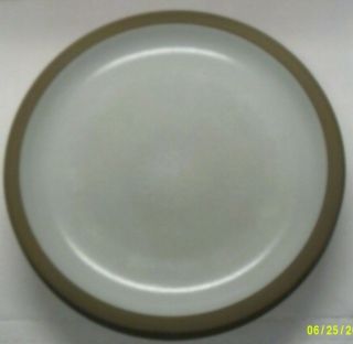 3 Edith Heath Ceramics 11&1/4 Inch Diameter Dinner Plates,  Sandalwood Matte Rim 3