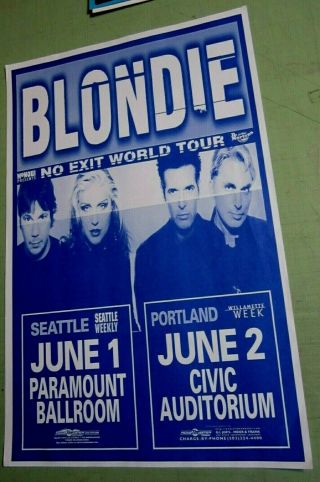 Blondie 1999 Concert Poster " No Exit World Tour " June 1 - 2