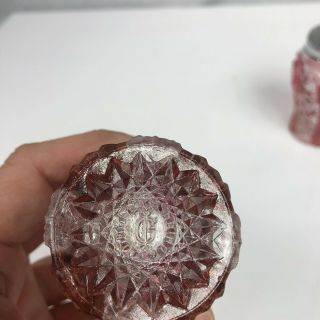 Imperial Glass Red And clear Daisy With Button Pattern.  Salt And Pepper 4