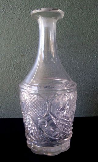 Horn Of Plenty - Antique Eapg Flint Glass Bar Bottle / Decanter