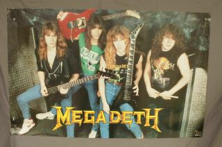 Megadeth Band Photo Poster 1987 Brockum 80 