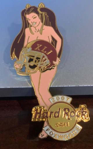 Hard Rock Cafe Foxwoods 2007 Sexy Bowl Xli Football Helmet Girl Pin