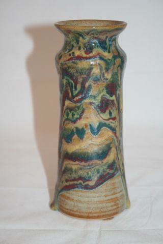 John Coburn Jrc Center Earth Studio Pottery Nashville Vase Lava Glaze Euc