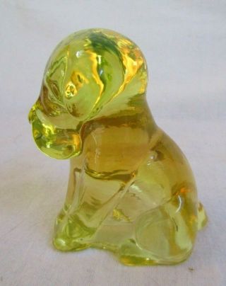 Degenhart Glass Dog Pooch Pooche (autumn) D In Heart Uranium Glows
