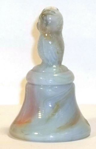 Boyd Glass Owl Bell Bells SLAG Orange White Made in 1982 FUND 5
