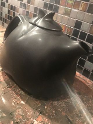 Peter Saenger Studio Pottery Matte Black Post Modern Contemporary Tea Pot 3