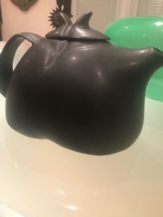 Peter Saenger Studio Pottery Matte Black Post Modern Contemporary Tea Pot 5