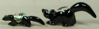 Rosemeade North Dakota Pottery Miniature Skunk Figurines With Stickers