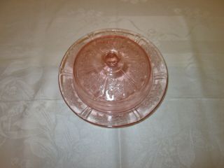 Federal Sharon/cabbage Rose Pink Butter Dish And Cover