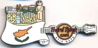 Hard Rock Cafe Ayia Napa Core Country Flag Guitar 2018 Pin