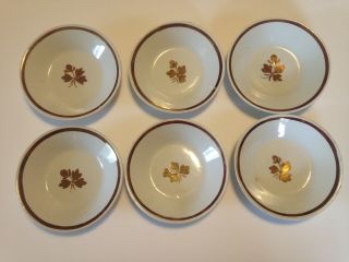 6 Mellor & Taylor Co.  England Vintage Ironstone Tea Leaf 4.  75 " Small Bowls