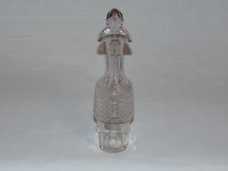 Antique Victorian Early American Pressed Glass Cruet Bottle & Stopper Eapg