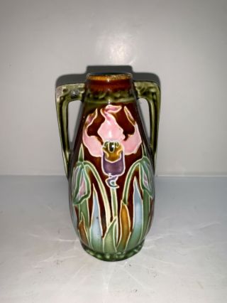 Vintage Art Nouveau Majolica Vase Stamped And Marked