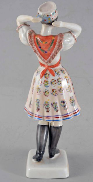 Large HOLLOHAZA HUNGARY Vintage Porcelain Peasant Woman 12 