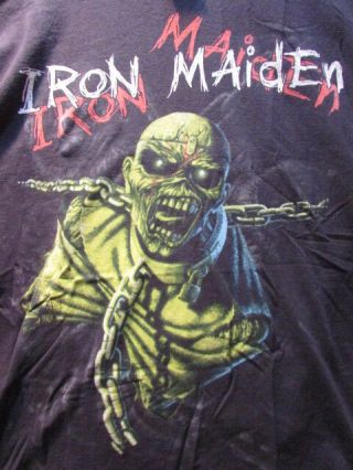 Iron Maiden Piece Of Mind 2 Sided All Over Large Shirt 100 Cotton Nwobhm