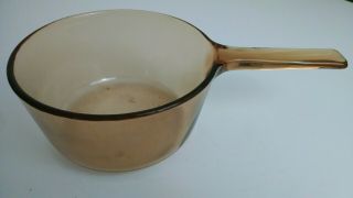 Corning Amber Glass Visions 1.  5l Sauce Pan Cookware 7 "