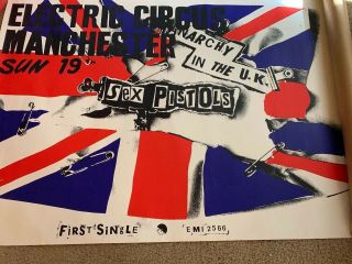 Vintage Sex Pistols Anarchy In The Us.  Electric Circus,  First Single Poster