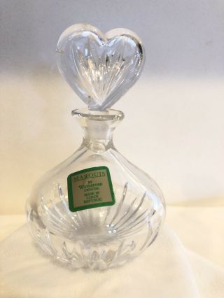 Marquis By Waterford Clear Cut Crystal Perfume Bottle With Heart Shaped Stopper