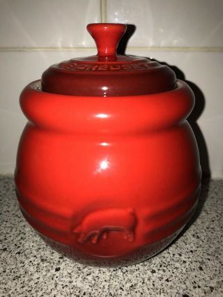 Le Creuset Bbq Sauce Pot With Lid Red