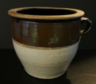 Antique Primitive Salt 1/2 Drip Glaze Pennsylvania Stoneware Finger Hole Crocks