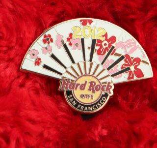 Hard Rock Cafe Pin San Francisco Cherry Blossom Festival Fan Geisha Flower Logo