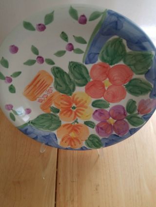 Set Of 3 Dinner Plates Bella Ceramica Bouquet Pattern Hand Painted