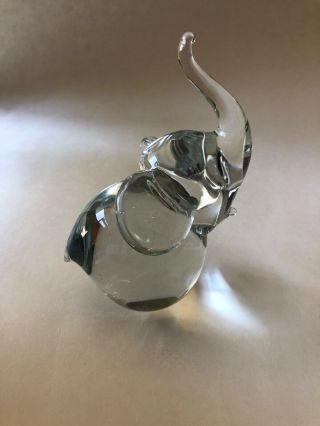Solid Bubble Glass Figurine,  Paper Weight,  Elephant,