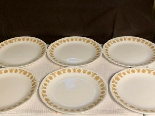 6 Butterfly Gold Luncheon Plates 8.  5” Vintage Corelle Livingware By Corning